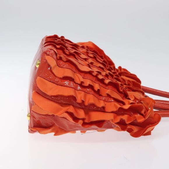 PRADA Hand Bag Nylon Orange Gold - Picture 4 of 12